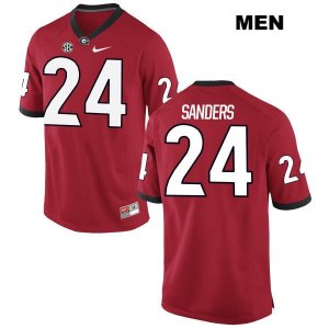 Men's Georgia Bulldogs NCAA #24 Dominick Sanders Nike Stitched Red Authentic College Football Jersey YQN4754RZ